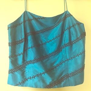 Ann Taylor vintage beaded silk crop top